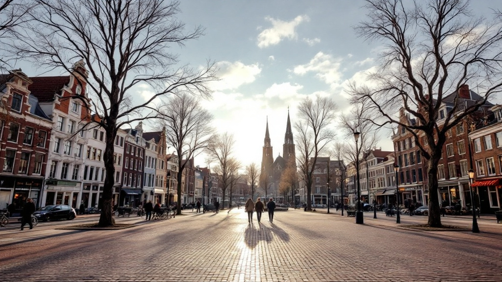 Sfeerbeeld: stadsplein met bomen